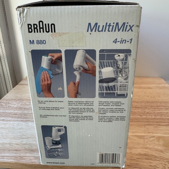 Braun MultiMix 4-in-1 Hand Mixer M880 White 280W Immersion Blender Mixer Chopper - Picture 3 of 11